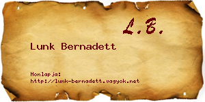 Lunk Bernadett névjegykártya